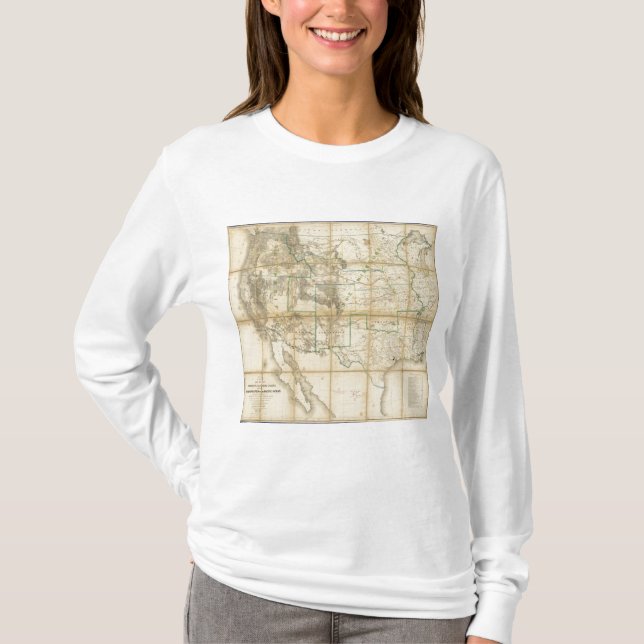 Camiseta Mapa do território dos Estados Unidos 2 (Frente)