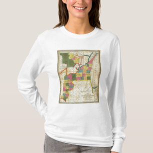 Camiseta Mapa do território estabelecido de Wisconsin
