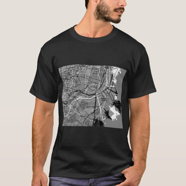 Camiseta Mapa do toner de deslocamento de São Francisco (Frente)