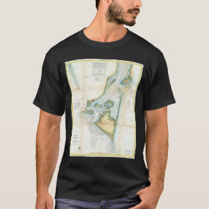 Camiseta Mapa do vintage do medo do cabo (1857)