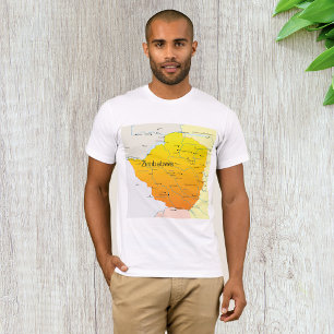 Camiseta Mapa do Zimbábue Mens T-Shirt