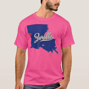 Camiseta Mapa do Zwolle Louisiana LA