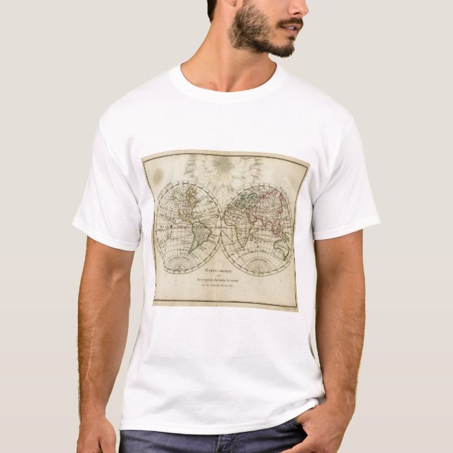 Camiseta Mapa dobro do hemisfério (Frente)