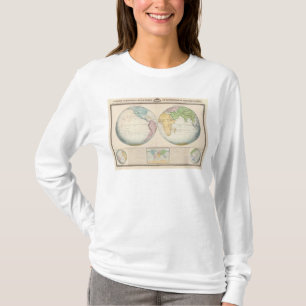 Camiseta Mapa dobro do hemisfério do clima