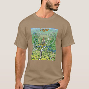 Camiseta Mapa dos desenhos animados de Austin Texas