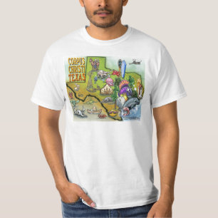 Camiseta Mapa dos desenhos animados de Corpus Christi Tx