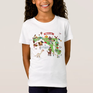 Camiseta Mapa dos desenhos animados de Maryland