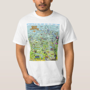 Camiseta Mapa dos desenhos animados do país do monte de TX