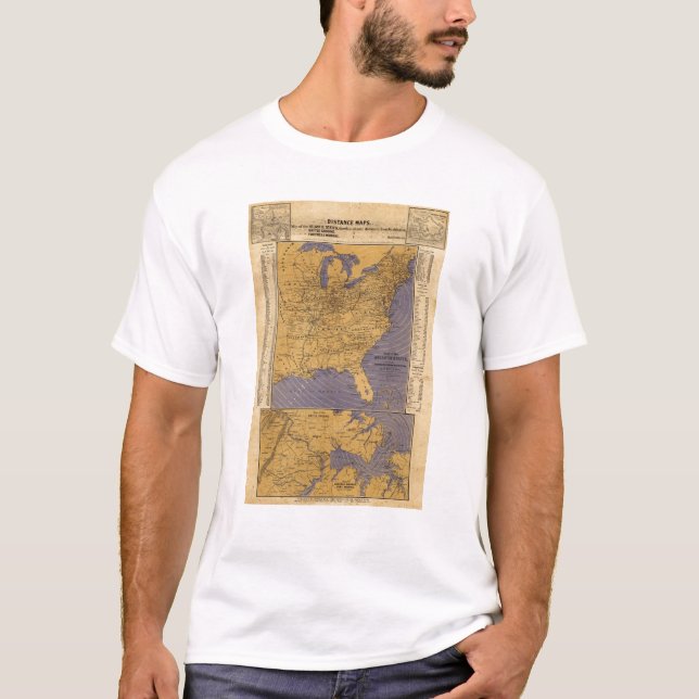 Camiseta Mapa dos estados atlânticos (Frente)