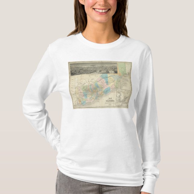Camiseta Mapa dos Estados da Califórnia (Frente)