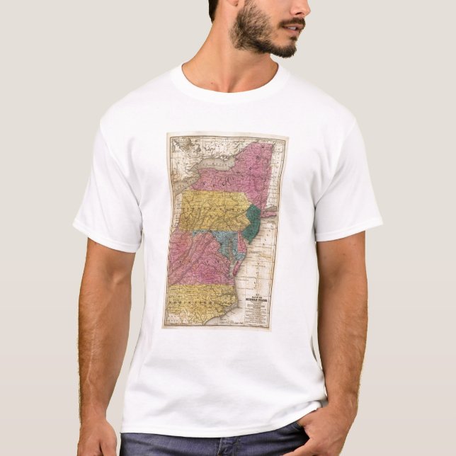 Camiseta Mapa dos estados médios (Frente)