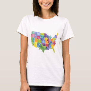 Camiseta Mapa dos Estados Unidos