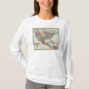 Camiseta Mapa dos Estados Unidos, Canadá, México