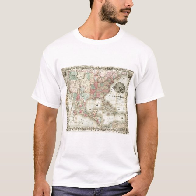 Camiseta Mapa dos Estados Unidos da América (Frente)