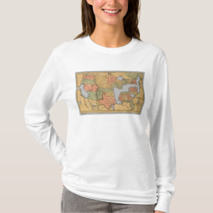 Camiseta Mapa dos Estados Unidos e do Canadá