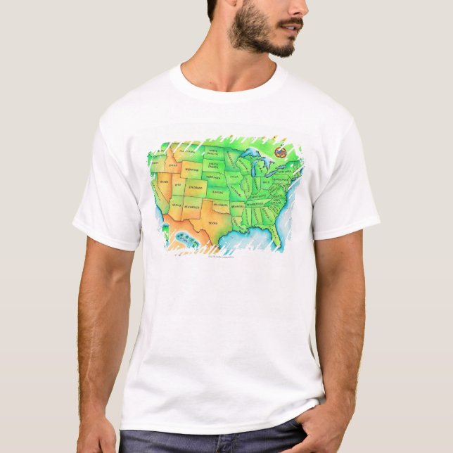 Camiseta Mapa dos EUA (Frente)