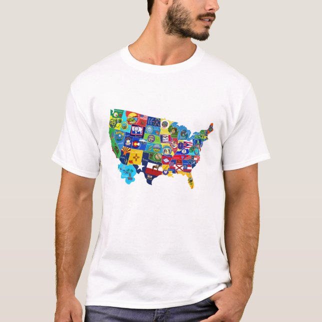 Camiseta Mapa dos EUA (Frente)
