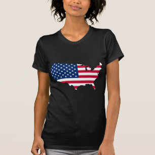 Camiseta Mapa dos EUA, bandeira dos Estados Unidos