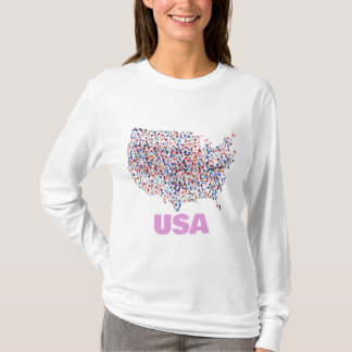Camiseta Mapa dos EUA modelado por Estrelas