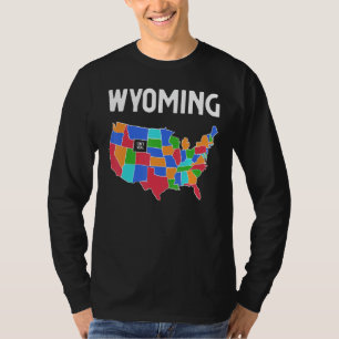 Camiseta Mapa dos EUA Wyoming não é verdadeira teoria da co
