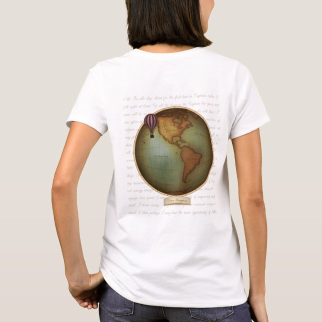 Camiseta Mapa dos Hemisférios Oriental e Ocidental 2 (Verso)