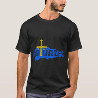 Camiseta Mapa E Bandeira Asturianos - Espanha Das Astúrias