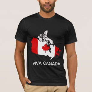 Camiseta Mapa e bandeira de Canadá