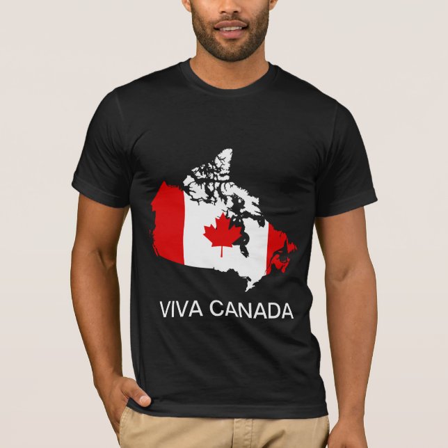 Camiseta Mapa e bandeira de Canadá (Frente)