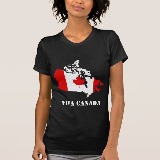 Camiseta Mapa e bandeira de Canadá (Frente)
