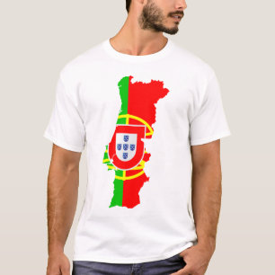 Camiseta Mapa e bandeira de Portugal