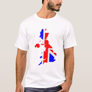 Camiseta Mapa e bandeira do Reino Unido