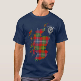 Camiseta Mapa e Brasão do Tartan do Clã Forrester