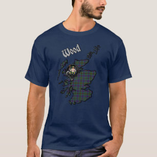 Camiseta Mapa e Crachá de Wood Tartan