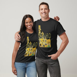 Camiseta Mapa e Texto de Idaho