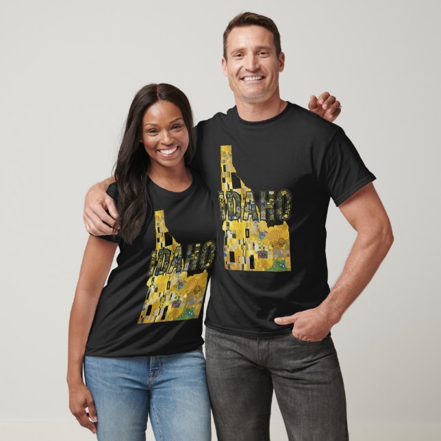 Camiseta Mapa e Texto de Idaho (Unissex)