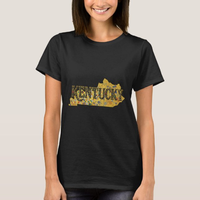 Camiseta Mapa e texto de Kentucky (Frente)