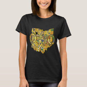 Camiseta Mapa e Texto de Ohio