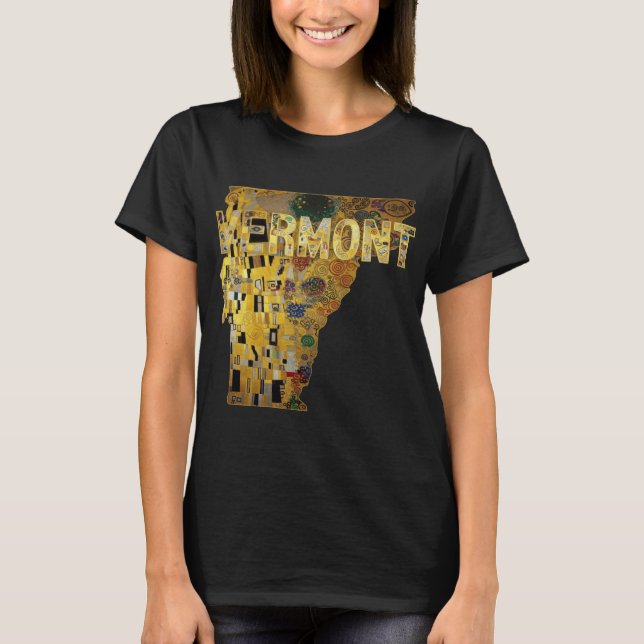 Camiseta Mapa e Texto de Vermont (Frente)