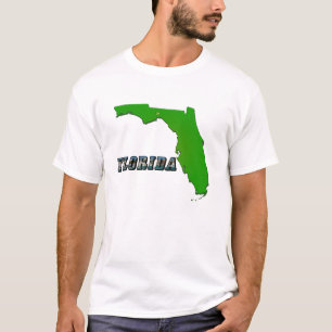 Camiseta Mapa e Texto do Estado da Flórida