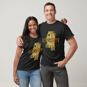 Camiseta Mapa e texto do Mississippi