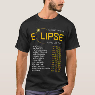 Camiseta Mapa Eclipse Total do Mapa do Eclipse do Caminho d