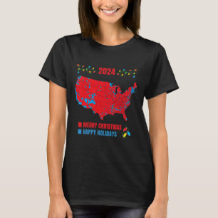 Camiseta Mapa Eleitoral 2024 Merry Christmas Trump Landslid
