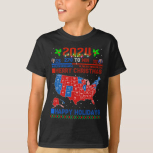 Camiseta Mapa Eleitoral 2024 Merry Christmas Trump Landslid