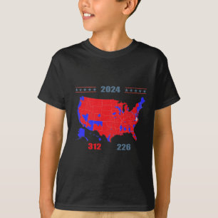 Camiseta Mapa Eleitoral 2024 Trump 312 Red 2024 Res Eleitor