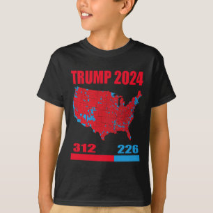 Camiseta Mapa Eleitoral 2024 Trump 312 Red 2024 Res Eleitor