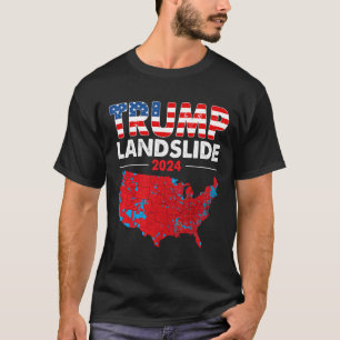 Camiseta Mapa Eleitoral 2024 Trump Deslizando Mães Vermelha