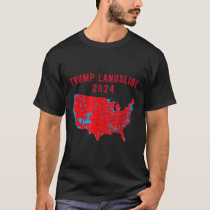 Camiseta Mapa Eleitoral 2024 Trump Deslizando Mães Vermelha