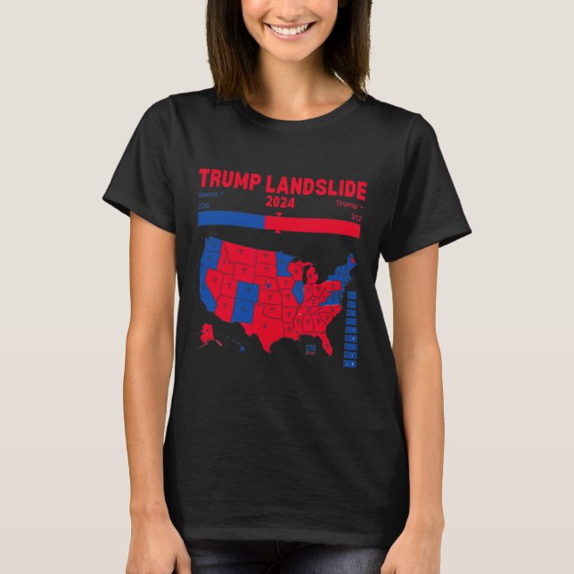 Camiseta Mapa Eleitoral 312 do Mapa Vencedor de Trump Lands (Frente)