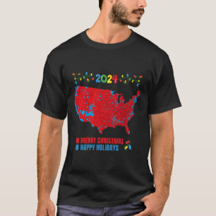 Camiseta Mapa Eleitoral de Natal 2024 Família Trump Eleitor