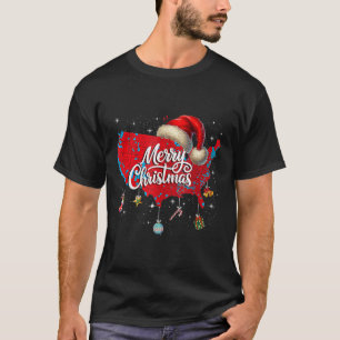 Camiseta Mapa eleitoral de Trump Papais noeis de Natal Feli